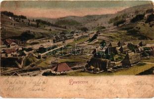 Lavochne, Lawoczne; general view with railway station, locomotive (kis szakadások / small tears)