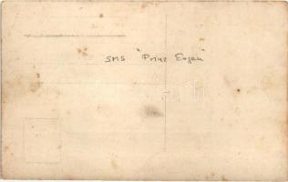 SMS Prinz Eugen, K.u.K. haditengerészet Tegetthoff-osztályú csatahajója matrózok csoportképével / Au...