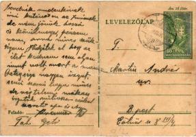 1944 A tabi zsidó templom udvarán felállított gettóból feladott levelezőlap / Letter from the ghetto of the Hungarian synagogue of Tab (fa)