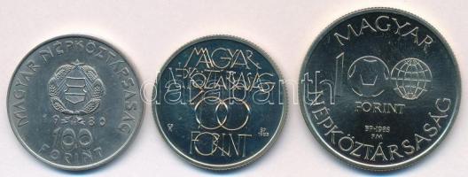 1980. 100Ft Ni "Szovjet-magyar közös űrrepülés" + 1985. 100Ft alpakka "Kulturális Fór...