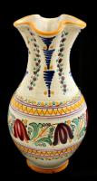Modori/modrai kerámia váza, kézzel festett, jelzett, talpán kis sérülésekkel, m: 22,5 cm