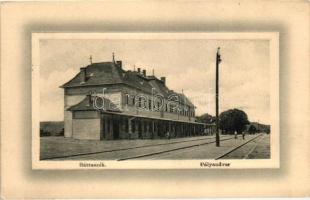 Bátaszék, Vasútállomás. Raisz Ferenc vasúti vendéglős kiadása, W. L. Bp. 5041. + vasúti pecsét
