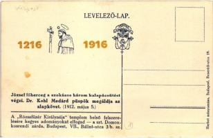 1912 Budapest XIV. Rózsafüzér királynéja templom építése. József főherceg a szokásos három kalapácsü...