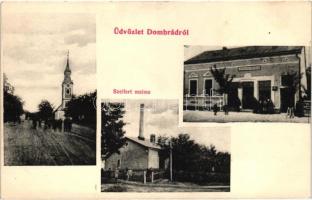 Dombrád, Szeifert malom, templom, Schwartz Márkusz üzlete és saját kiadása (EK)