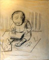 1935 Ék Sándor (1902-1975) Misu (Mischu) sorozat 5 darab kisfiús vázlat (ceruza, papír) (az 1972-es ...