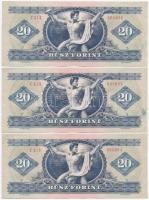 1975. 20Ft (3x) sorszámkövetők T:II