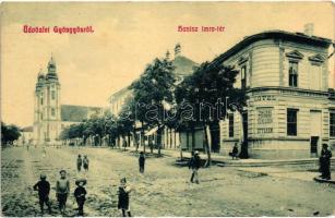 Gyöngyös, Hanisz Imre tér, Hotel Bruckner szálloda, étterem és sörcsarnok. Adler Zsigmond utóda kiadása, W. L. 2462. (EK)