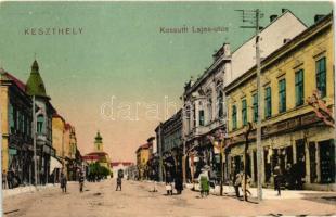Keszthely, Kossuth Lajos utca, Berger Rezső üzlete, létra. Mérei Ignácz kiadása