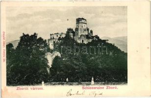 Zboró, Zborov; várrom. Divald Adolf 24. / Schlossruine / castle ruins