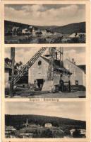 Sopron, Brennbergbánya; látkép a bányával, daru. Özv. Krausz Józsefné kiadása