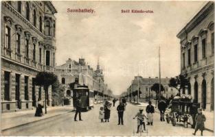 Szombathely, Széll Kálmán utca, Széll Kálmán kávéház, villamos, tejeskocsi, kerékpár