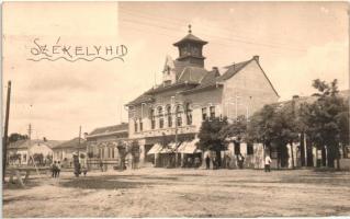 Székelyhíd, Sacueni; Városháza, Rotter József üzlete / Primaria / town hall, shops, photo