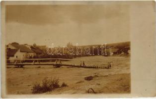 1915 Vajdahunyad, Hunedoara; árvíz a kis hídnál / flood at the small bridge