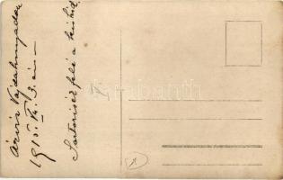 1915 Vajdahunyad, Hunedoara; árvíz a kis hídnál / flood at the small bridge