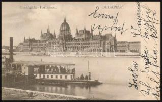 Budapest V. Parlament - 4 db régi képeslap / 4 pre-1945 postcards