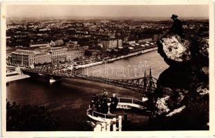 Budapest, Ferenc József híd - 4 db régi képeslap / 4 pre-1945 postcards