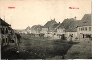 Nagydisznód, Heltau, Cisnadie; Marktgasse / Piac utca, üzletek. Emil G. Sturm kiadása / street view, shops