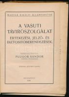Plugor Sándor: A vasuti távirószolgálat. Értekezési, jelző- és biztosítóberendezések. Bp., 1943, Mag...