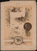 cca 1905 10 db sérült nyomat a szecessziós Dekorative Vorbilder különböző évfolyamaiból, közte több ...