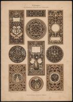 cca 1905 10 db sérült nyomat a szecessziós Dekorative Vorbilder különböző évfolyamaiból, közte több ...