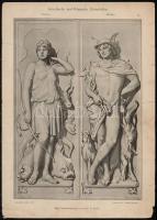 cca 1905 10 db sérült nyomat a szecessziós Dekorative Vorbilder különböző évfolyamaiból, közte több ...