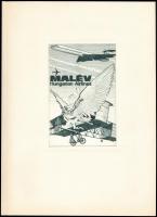 cca 1980 MALÉV kitöltetlen emléklap, belsejében selyemszerű anyagra nyomtatott képpel