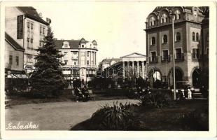 1941 Szabadka, Subotica; tér, Jankovits, Gombos, Pressburger és Farkas üzlete / square, shops, photo (Rb)