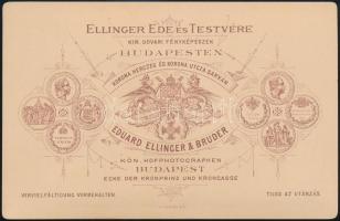 Balogh Kálmán (1835-1888) orvos, egyetemi tanár egészalakos portréja, keményhátú fotó Ellinger Ede b...