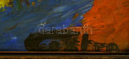 Castro jelzéssel: Visszatérő vándor. Olaj, karton, üvegezett keretben, kis hibával, 29×41 cm