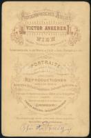 Kendeffy Katinka (1830-1896), Andrássy Gyula felesége, keményhátú fotó, Victor Angerer bécsi műtermé...
