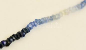 Zafír nyaklánc, ezüst szerelékkel, h: 40 cm