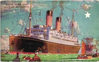 8 db RÉGI hajós motívumlap / 8 pre-1945 steamships motive postcards