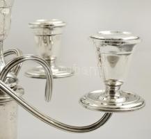 Dekoratív ezüst (Ag.) ötágú gyertyatartó, súlyozott, jelzett, m:23,5 cm, bruttó:765 g