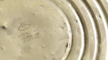 Ezüst (Ag.)  kétágú gyertyatartó párban ( 2db), súlyozott, jelzett, m:14,5 cm (2×), bruttó:842 g (eg...