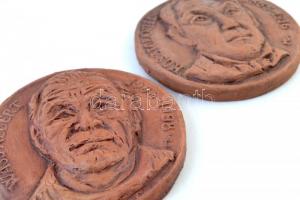 Suba László (1941- ) DN "Kosztolányi Dezső 1885-1936" kerámia plakett (105mm) + DN "W...