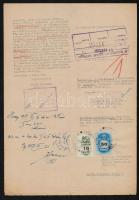 cca 1949-1959 10 db okmány okmánybélyegekkel