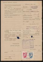 cca 1949-1959 10 db okmány okmánybélyegekkel