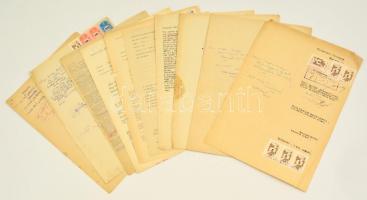 cca 1949-1959 10 db okmány okmánybélyegekkel