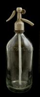 Régi szódásüveg, hiányos ón betétes fejjel m:31 cm / Soda bottle