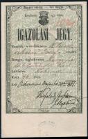 1861 Igazolási jegy rohonci rongyszedő részére