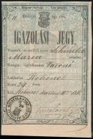 1861 Igazolási jegy rohonci varrónő részére