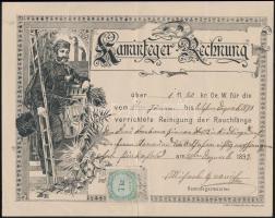 1895 Pinkafő díszes kéményseprő számla / Chimneysweep invoice Pinkafeld