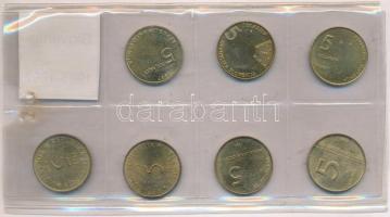 Szlovénia 1993-1997. 5T sárgaréz emlékérme (7xklf) sérült fóliatokban T:1-,2
Slovenia 1993-1997. 5 ...