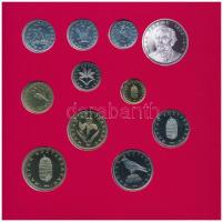 1994. 10f-200Ft (11xklf) forgalmi sor dísztokban, közte 1994. 200Ft Ag "Deák" T:PP