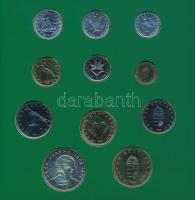 1995. 10f-200Ft (11xklf) forgalmi sor dísztokban, benne 200Ft Ag "Deák", "Magyarorszá...