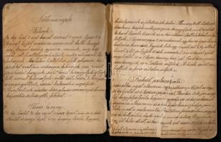 1930 Kézzel írt, több száz receptet tartalmazó szakácskönyv, receptkönyv. Néhány oldalon szakadásokk...