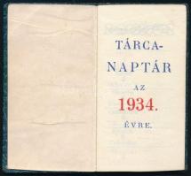 1934-1939 2 db naptár: Gróf Apponyi Albert politikai naptára, Tárca naptár