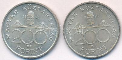 1993. 200Ft Ag "MNB" (2x) T:2
