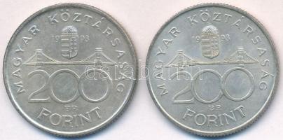 1993. 200Ft Ag "MNB" (2x) T:2