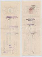 Esztergom / Marcali / Simontornya 1931-1939. 5db kitöltött váltó aranypengőről, mind felülbélyegezve...